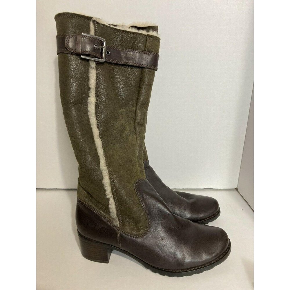 Ecco Brown Leather Wool Lined Boots Women’s